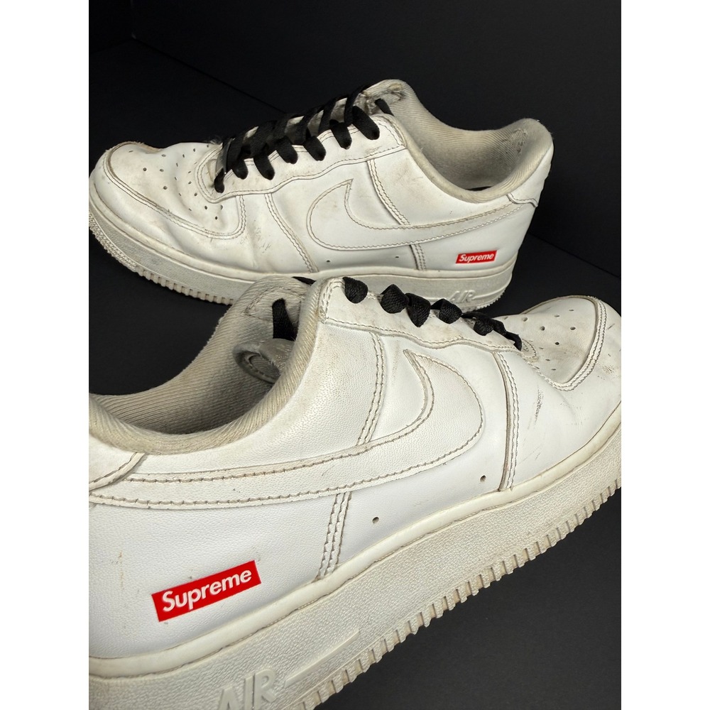 Nike Sneakers Mens White Air Force 1 Low Supreme CU9225-100 Streetwear Shoes